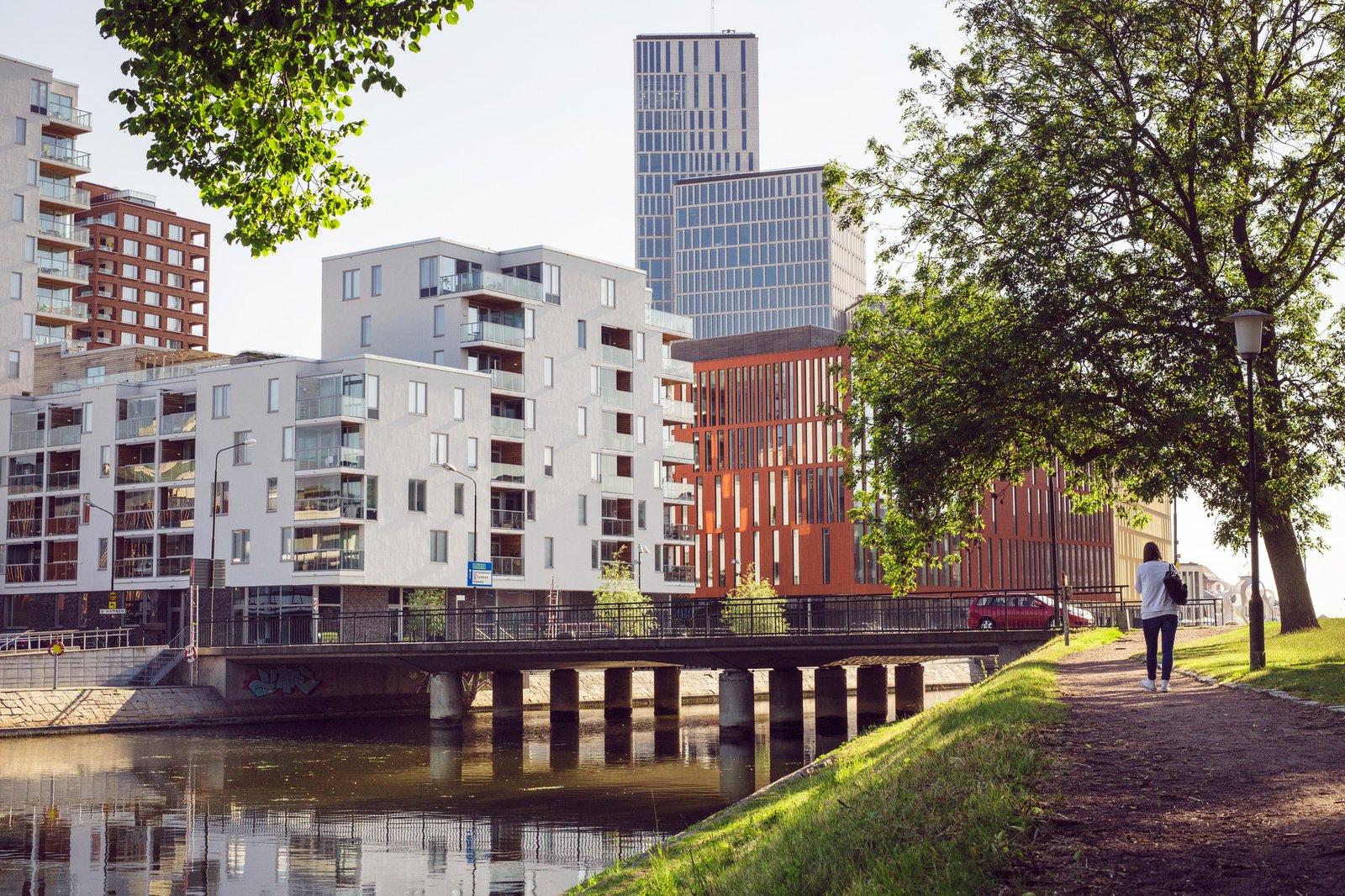 Residential building by river